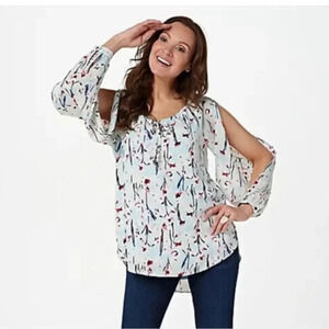Haute Hippie Tribe Floral Long Sleeve Women’s Top Blouse Size: 1X Haute Hippie